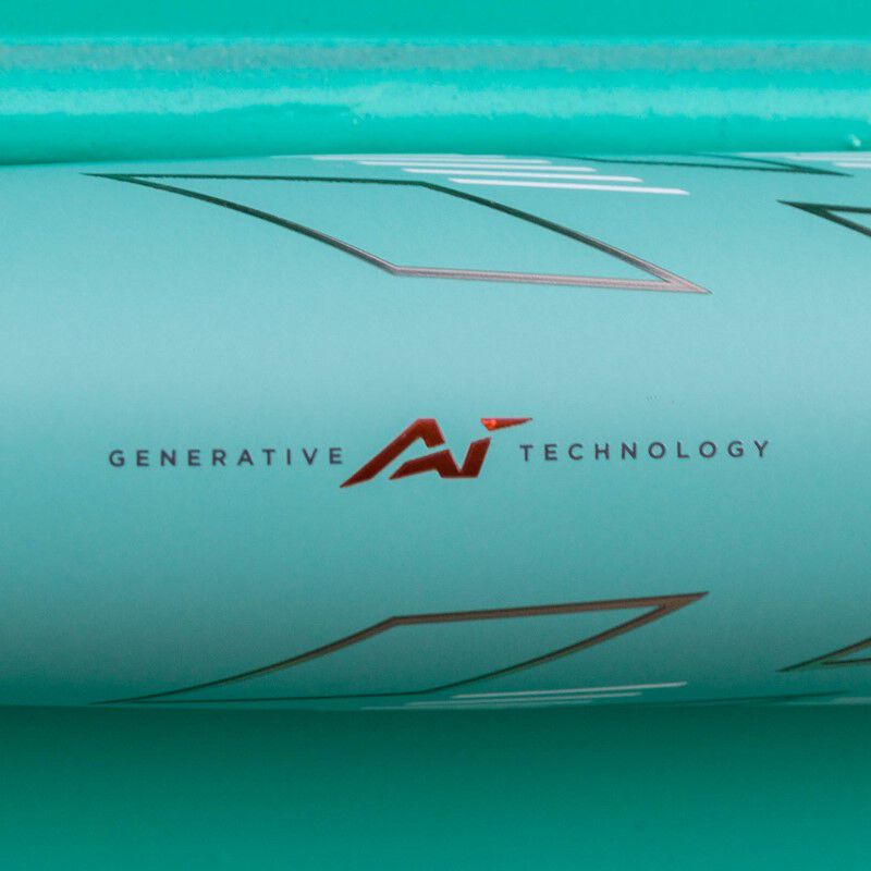 Generative AI technology logo on the barrel of a Rawlings Mach AI BBCOR bat - SKU: RBB4MC3 loading=