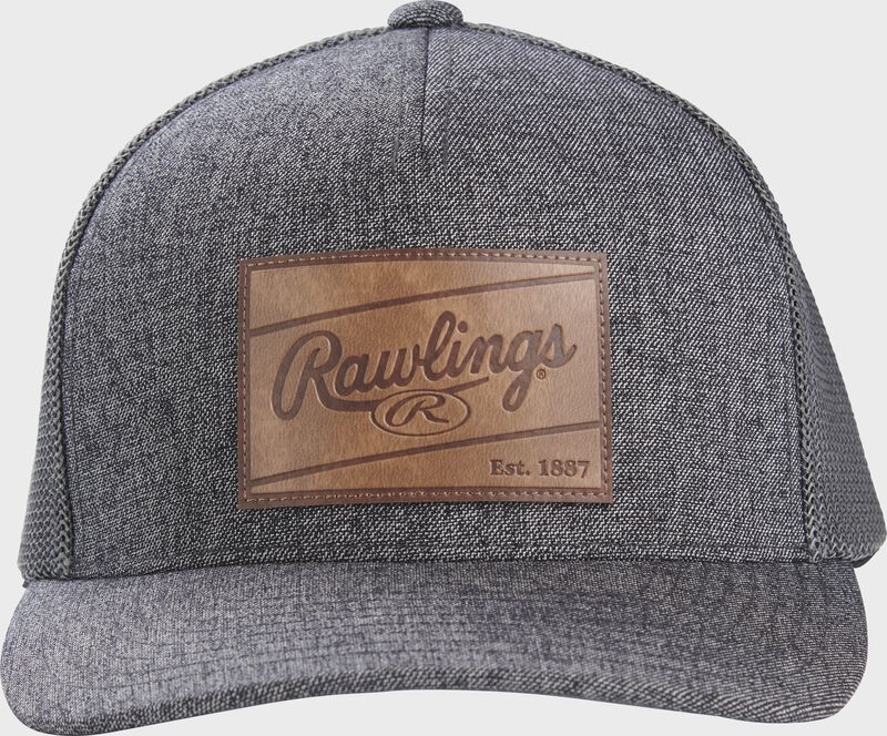 Rawlings Leather Patch Mesh Snapback Hat loading=