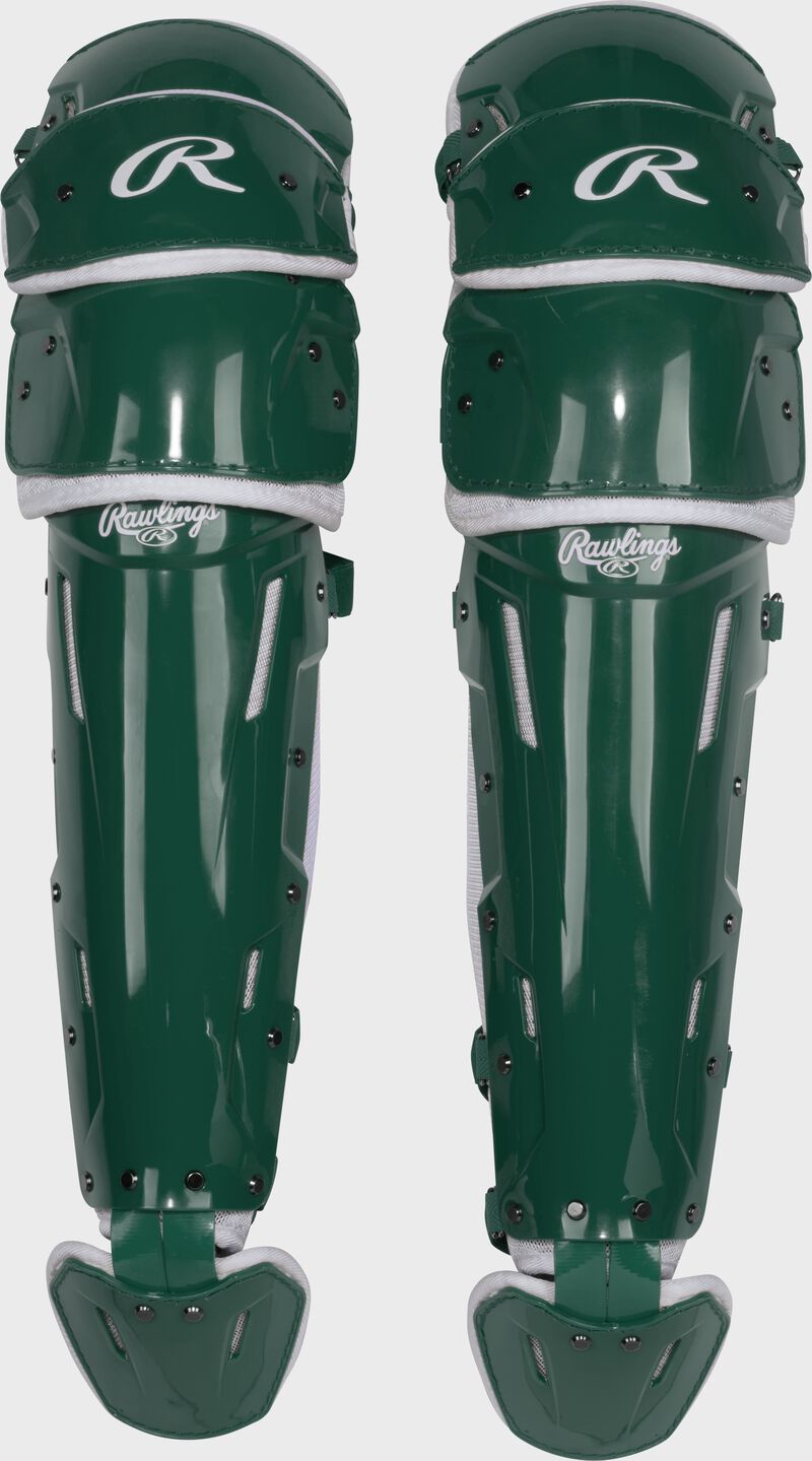 A set of dark green Mach Pro Series leg guards