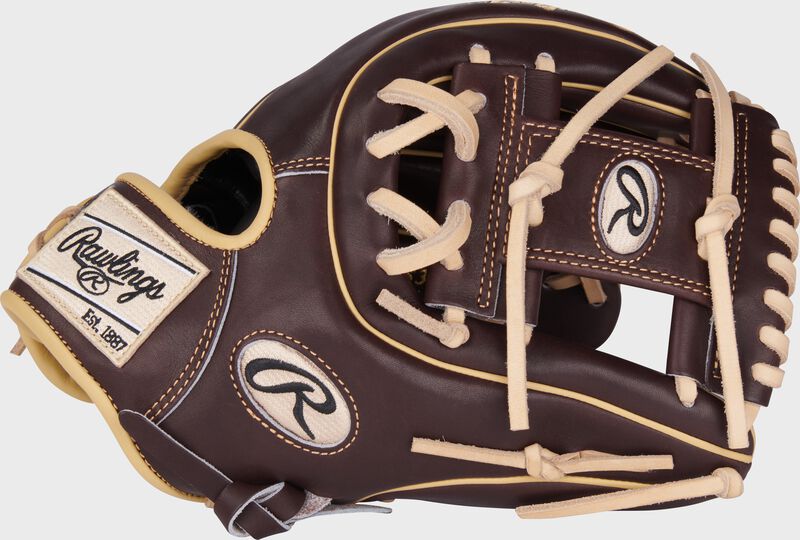 Thumb of a mocha 11.75" Pro Preferred infield glove with an I-web