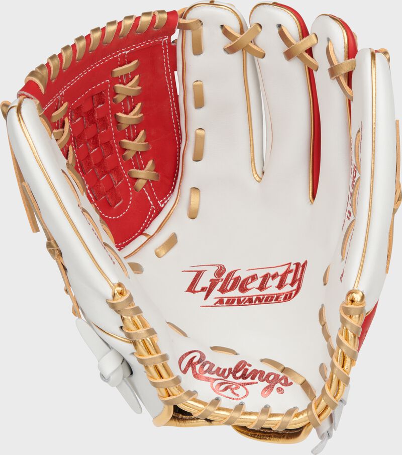 Liberty Advanced Color Series 12.5 in Fastpitch Glove, White/Scarlet, Right loading=