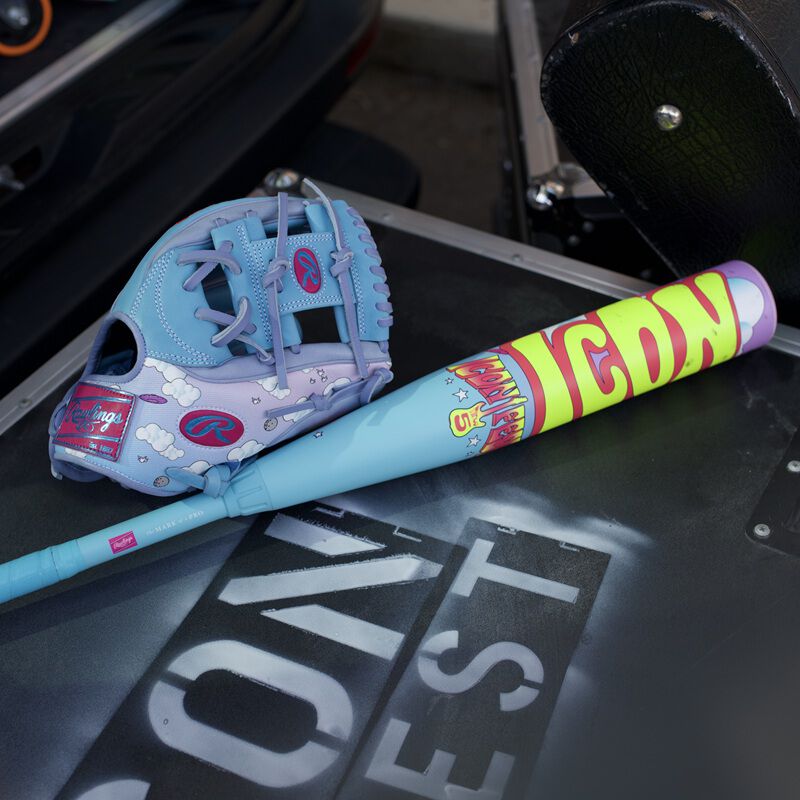 Rawlings Icon Fest Light Blue USSSA Baseball Bat, -10, 31 in