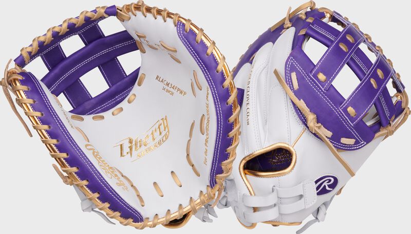 Liberty Advanced Color Series 34 in Catcher's Mitt, White/Purple, Right loading=