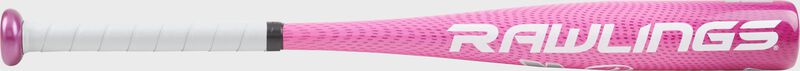 A pink Rawlings Brave youth t-ball bat - SKU: TBBR12