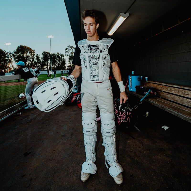 Limited Edition Mach Splatter Catcher's Gear Set, Adult, Black/White