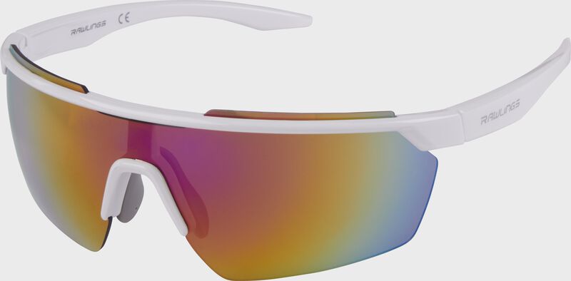 Rawlings youth white/rainbow half-rim rectangle shield sunglasses - SKU: 10261628
