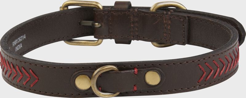 Rawlings Baseball Stitch Leather Dog Collar