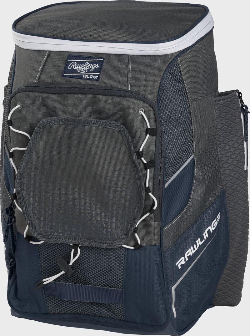 Front right angle of a navy Impulse backpack - SKU: IMPLSE-N
