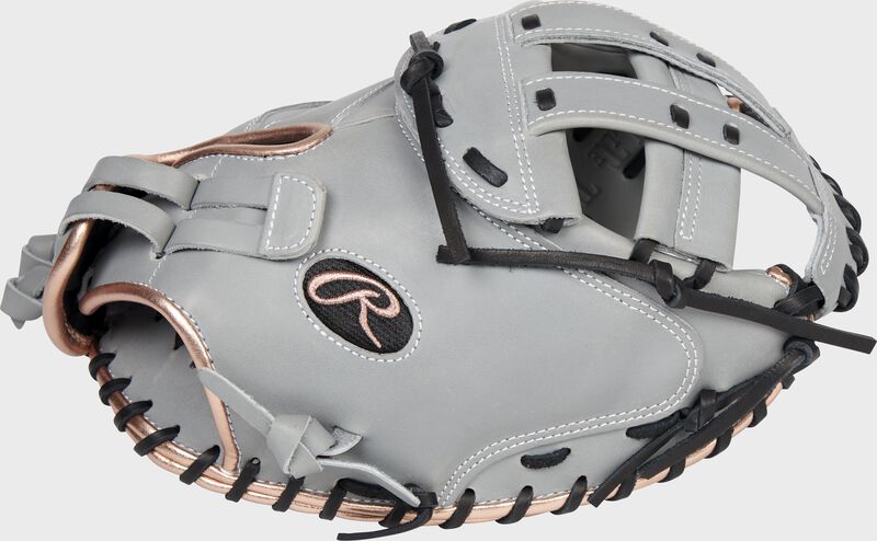 Thumb of a gray Liberty Advanced Color Series 34-Inch catcher's mitt with a gray H-web - SKU: RLACM34FPGRG loading=