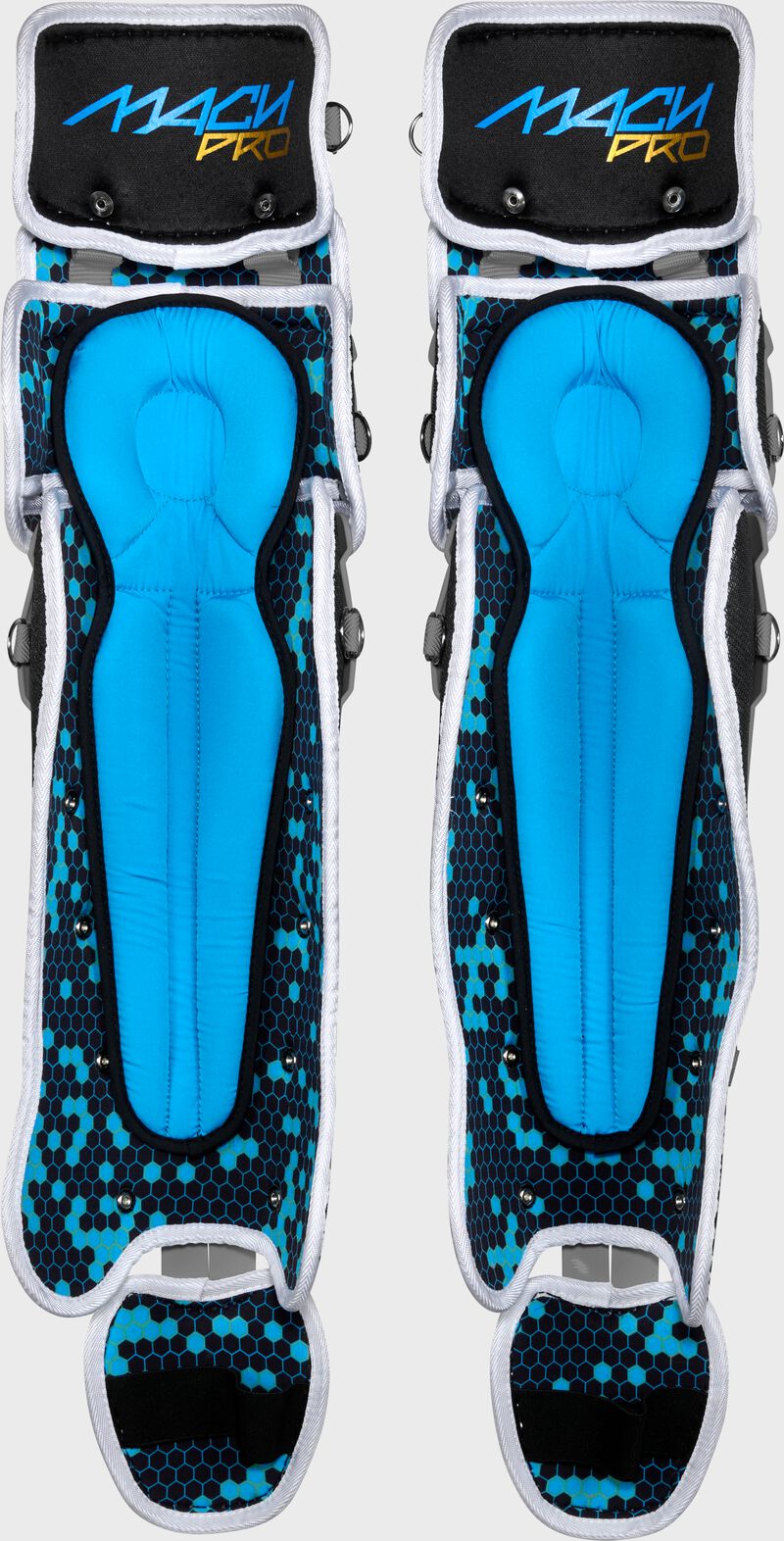 Padding of a set of graphite Rawlings Mach Pro Series leg guards