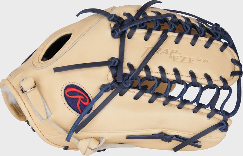 Thumb of a camel Mike Trout Pro Preferred 12.75" outfield glove with a Trap-Eze web