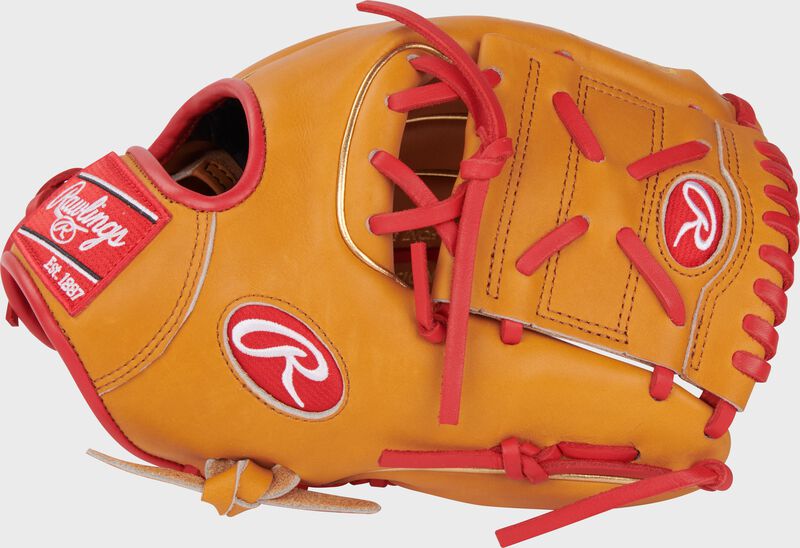 Thumb of a tan Jeremy Pena Heart of the Hide infield glove with a tan 1-piece solid web