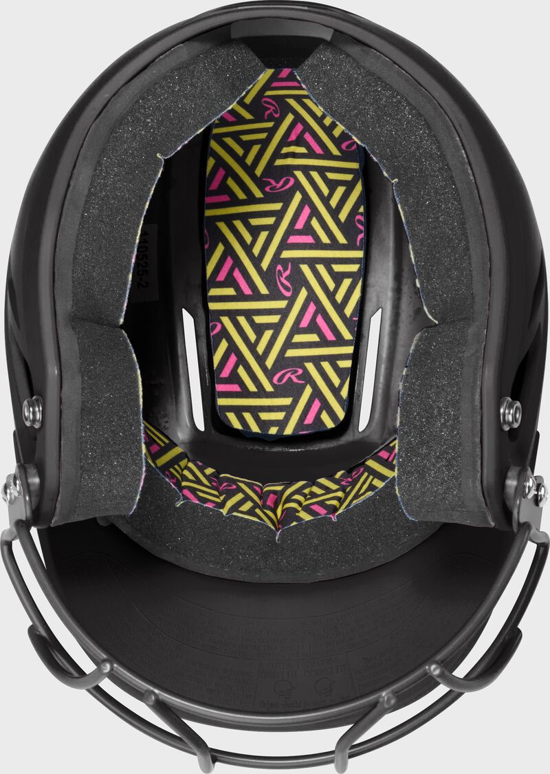 Rawlings CoolFlo Max Highlighter Youth Batting Helmet with Face Guard, Black, M/L