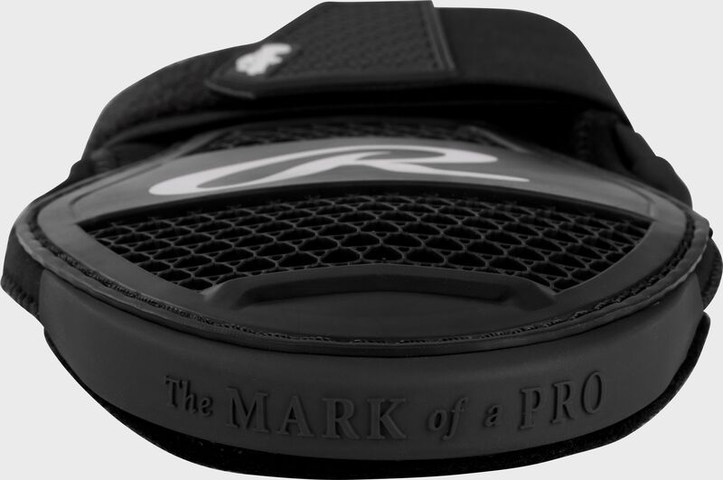 Finger view of a black Rawlings sliding mitt loading=