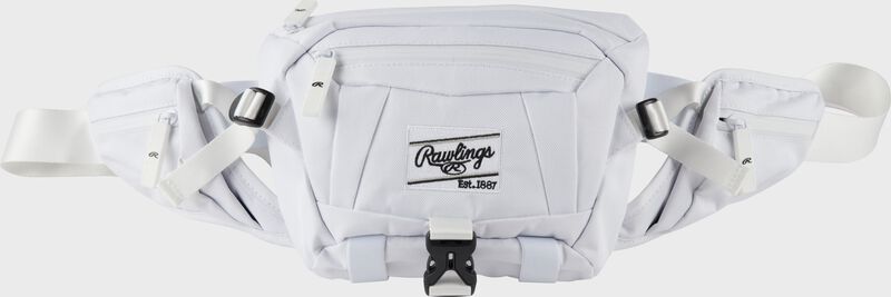 Front of a white Rawlings players sling bag - SKU: RSLING-WH