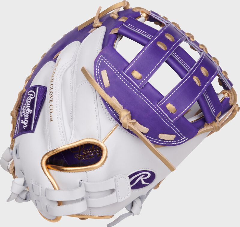 Liberty Advanced Color Series 34 in Catcher's Mitt, White/Purple, Right loading=