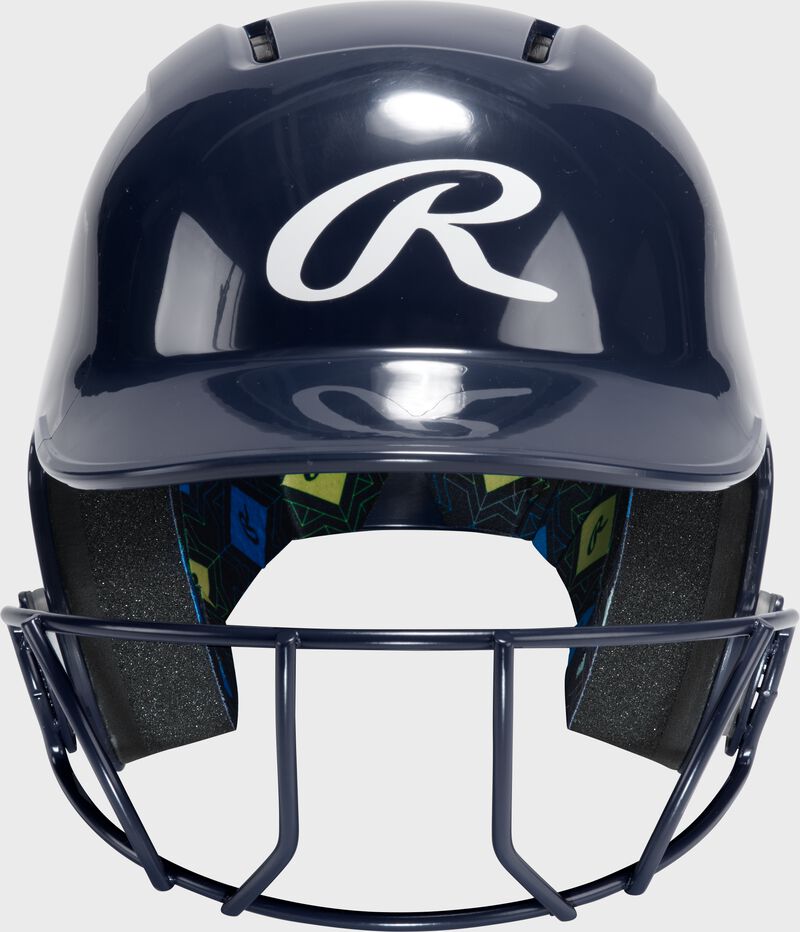Rawlings CoolFlo Max Batting Helmet With Face Guard, Navy, M/L