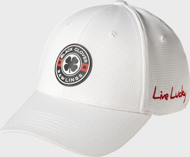 Front of a white Rawlings Black Clover post season snapback hat - SKU: BCR3PS0571 loading=