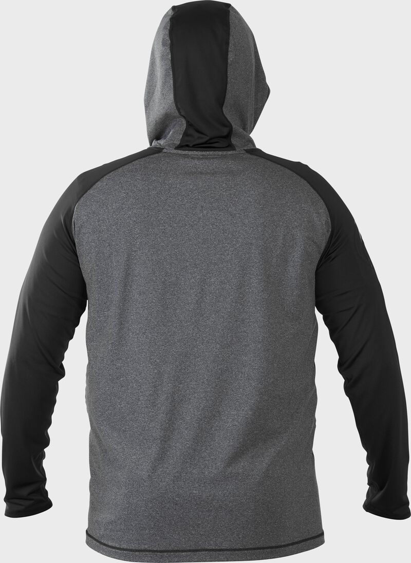 Back of Rawlings Black/Gray Adult Hurler Lightweight Hoodie - SKU #HLWH-GR/B loading=