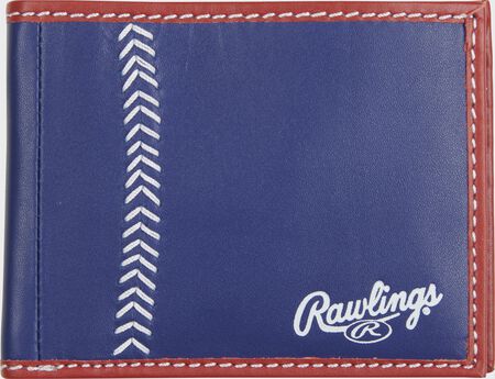 Rawlings "Pop" Baseball Stitch Bi-Fold Leather Wallet
