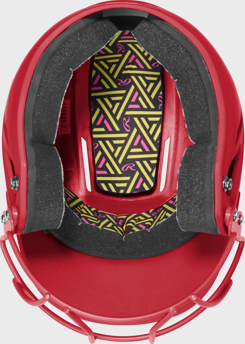 Rawlings CoolFlo Max Highlighter Youth Batting Helmet with Face Guard, Scarlet, M/L
