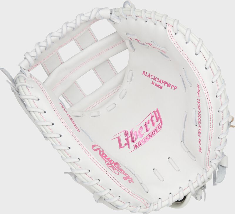 Liberty Advanced Color Series 34 in Catcher's Mitt, White/Pink, Right loading=