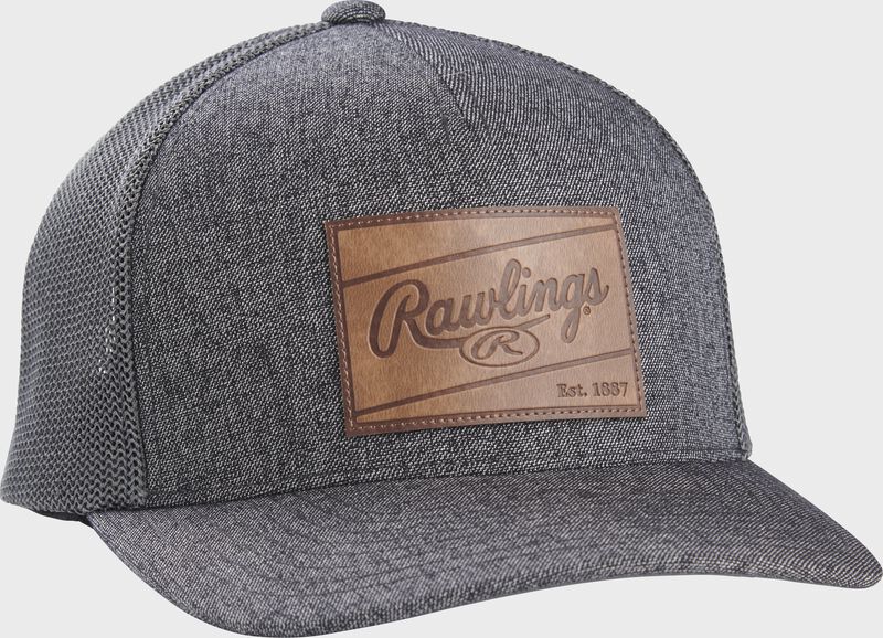 Rawlings Leather Patch Mesh Snapback Hat loading=