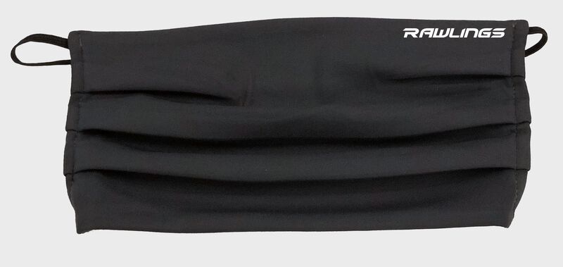 A black Rawlings Performance Wear ear loop sports mask - SKU: RMSKE-BLK loading=