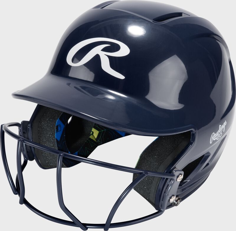 Rawlings CoolFlo Max Batting Helmet With Face Guard, Navy, M/L