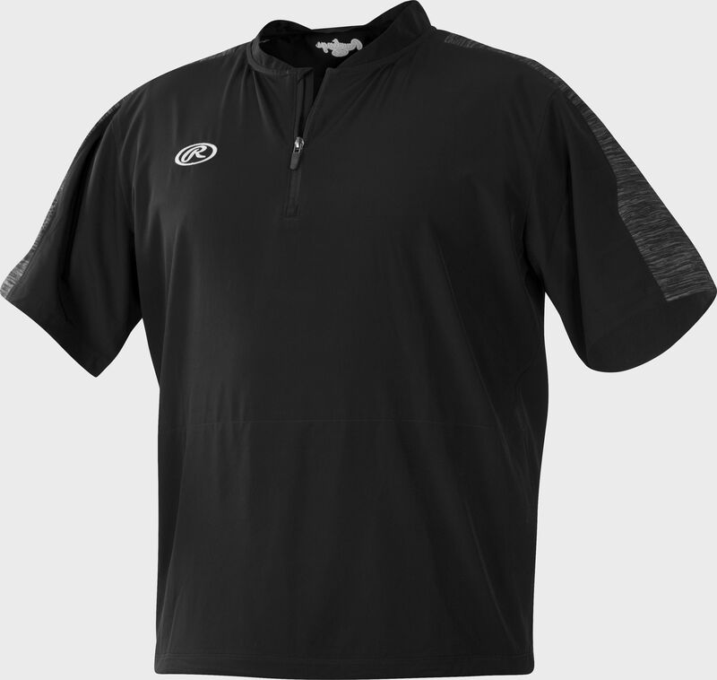 Front of Rawlings Black Adult Launch Cage Jacket - SKU #LNCCJ-B loading=