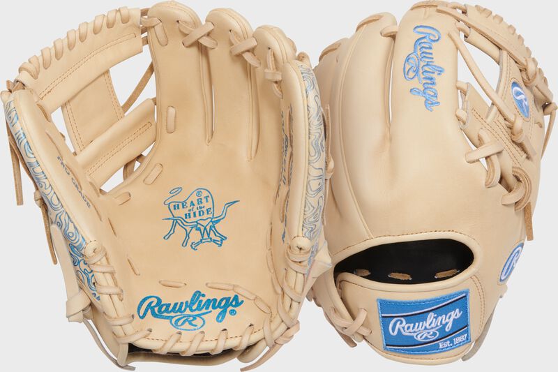 Two images showing the palm & back of a Heart of the Hide 11.5-inch Fastpitch Softball Glove