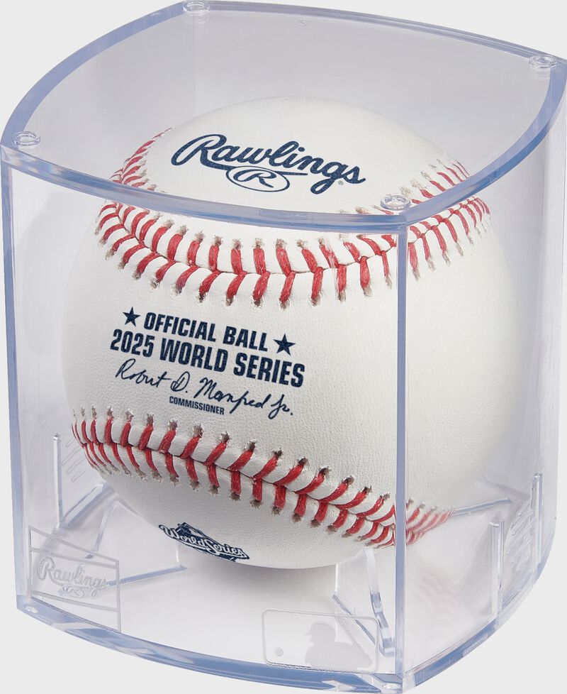 A Rawlings MLB World Series Commemorative Baseball | 1978-Present with the official ball MLB stamp in a case - SKU: WSBB