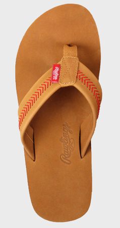 Men's Baseball Stitch Nubuck Leather Sandals