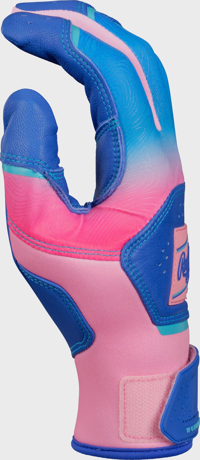 Rawlings Workhorse Fun Burst Batting Gloves, Royal/Pink, Adult S