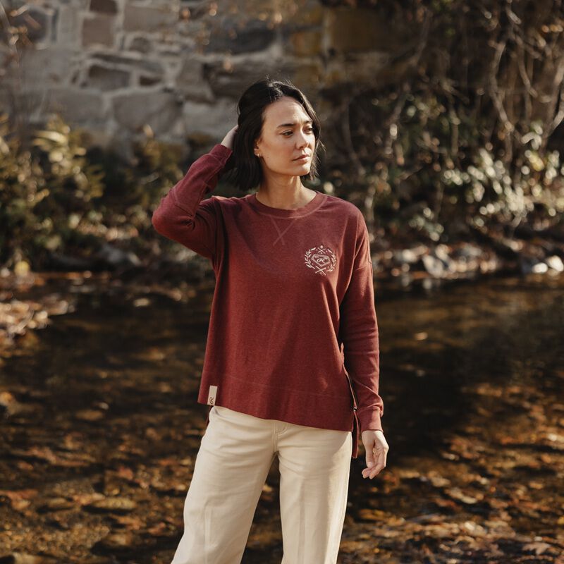 Rawlings x The Normal Brand Women's Fleece Splitside Pullover , Maroon, Women's XL