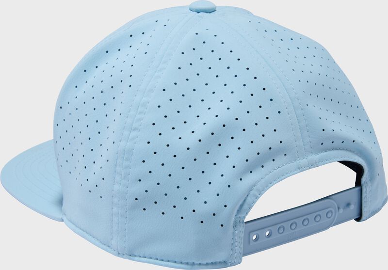 Rawlings Home Plate Performance Flat Bill Snapback Hat, Light Blue