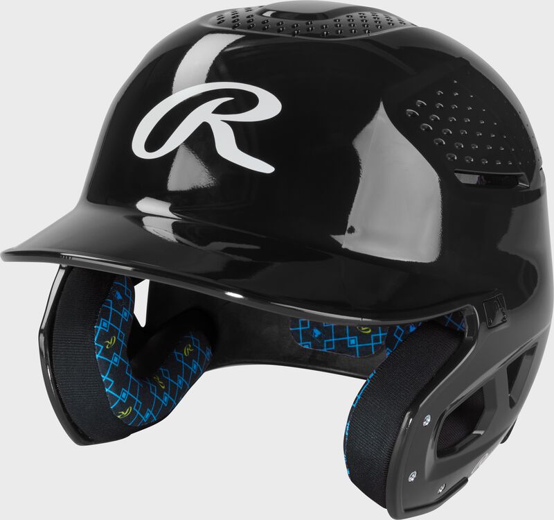 Rawlings RX2 Gloss Baseball Batting Helmet, Black, Senior