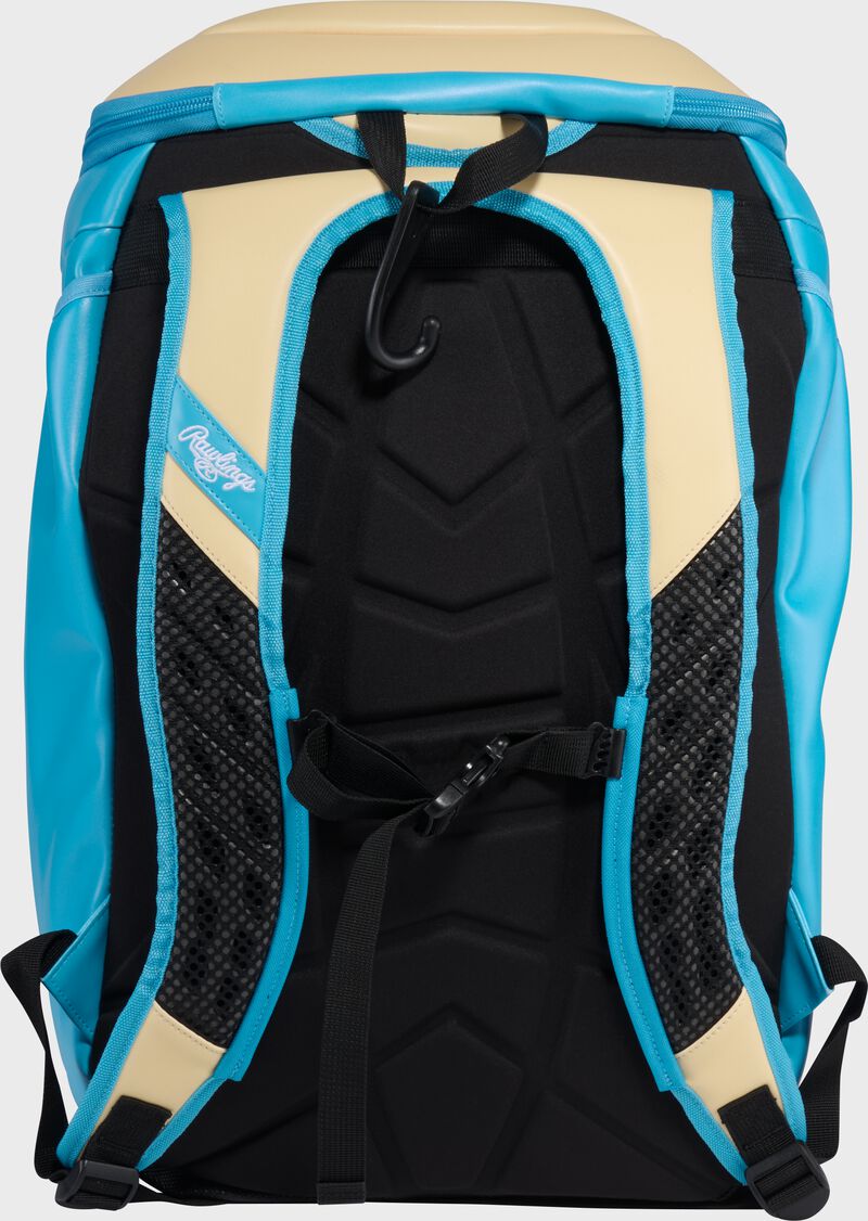 Rawlings Leather Gold Collection Backpack, Camel/Columbia Blue