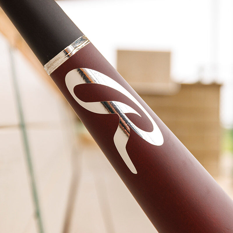 Silver Rawlings "R" logo on a maroon Pro Preferred JT39 Torpedo barrel birch wood bat loading=