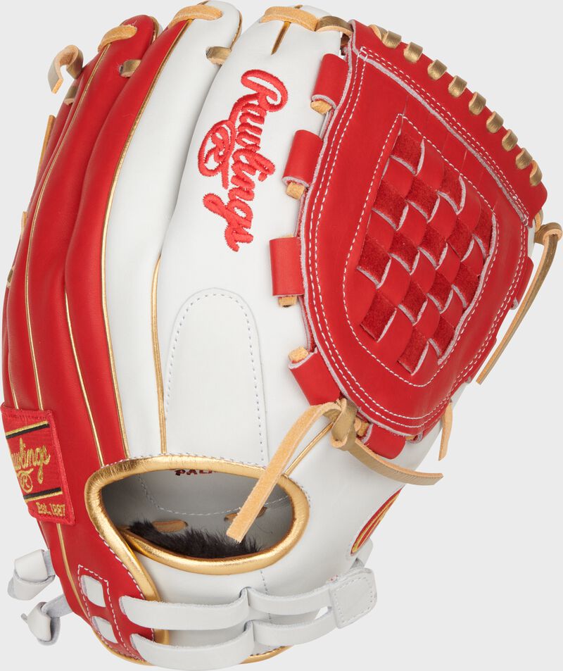 Liberty Advanced Color Series 12 in Fastpitch Glove, White/Scarlet, Right loading=
