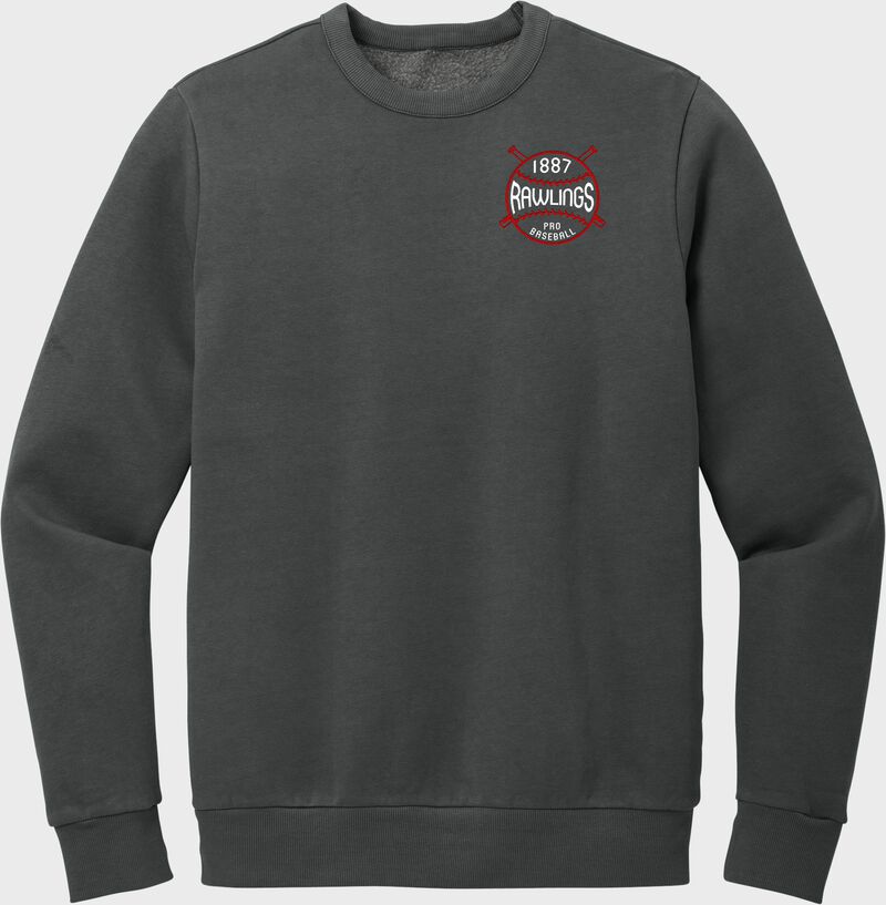 A washed black Rawlings Retro logo crew neck sweatshirt