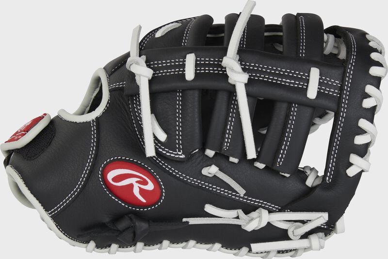 Thumb of a Shut Out 12" fastpitch first base mitt with a black single post double bar web - SKU: RSOFBM12