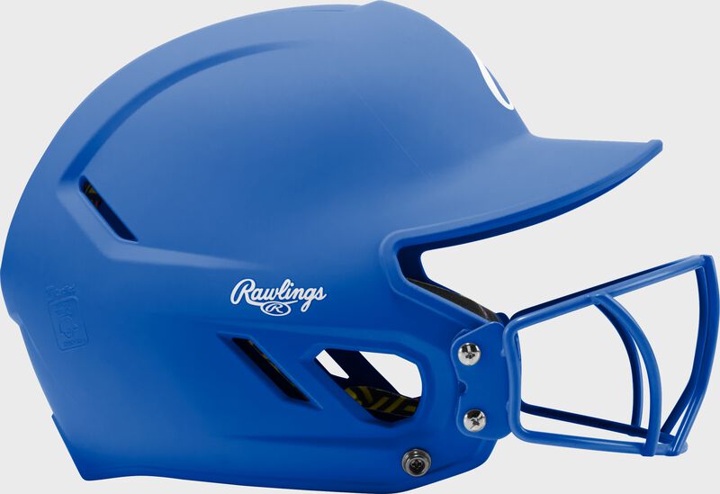 Rawlings CoolFlo Max Highlighter Youth Batting Helmet with Face Guard, Royal, M/L