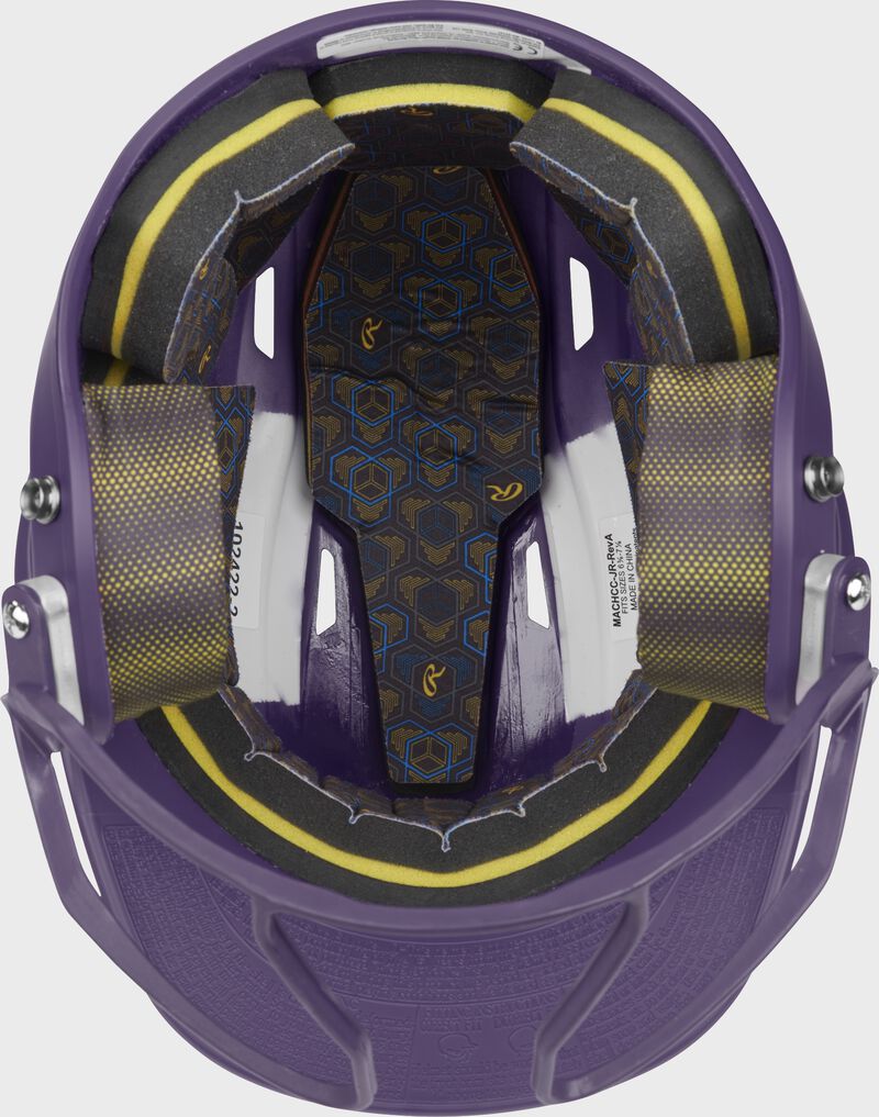 Rawlings Mach Hi-Viz Fastpitch Batting Helmet, Purple, Senior