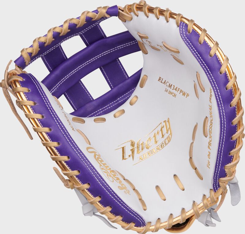 Liberty Advanced Color Series 34 in Catcher's Mitt, White/Purple, Right loading=