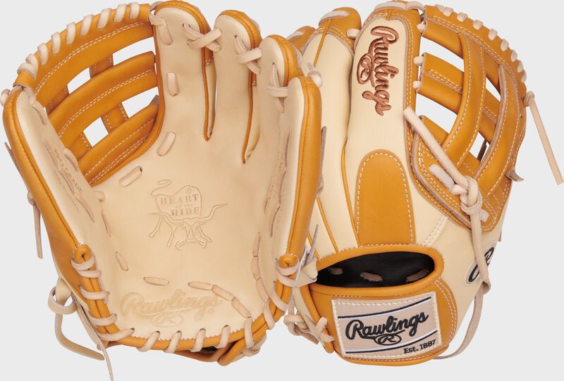 Two images showing the palm & back of a Heart of the Hide 11.75" Speed Shell infield glove