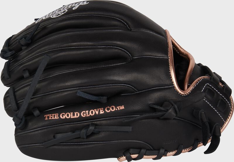 Black back of a Rawlings R9 Series 11.75" fastpitch glove