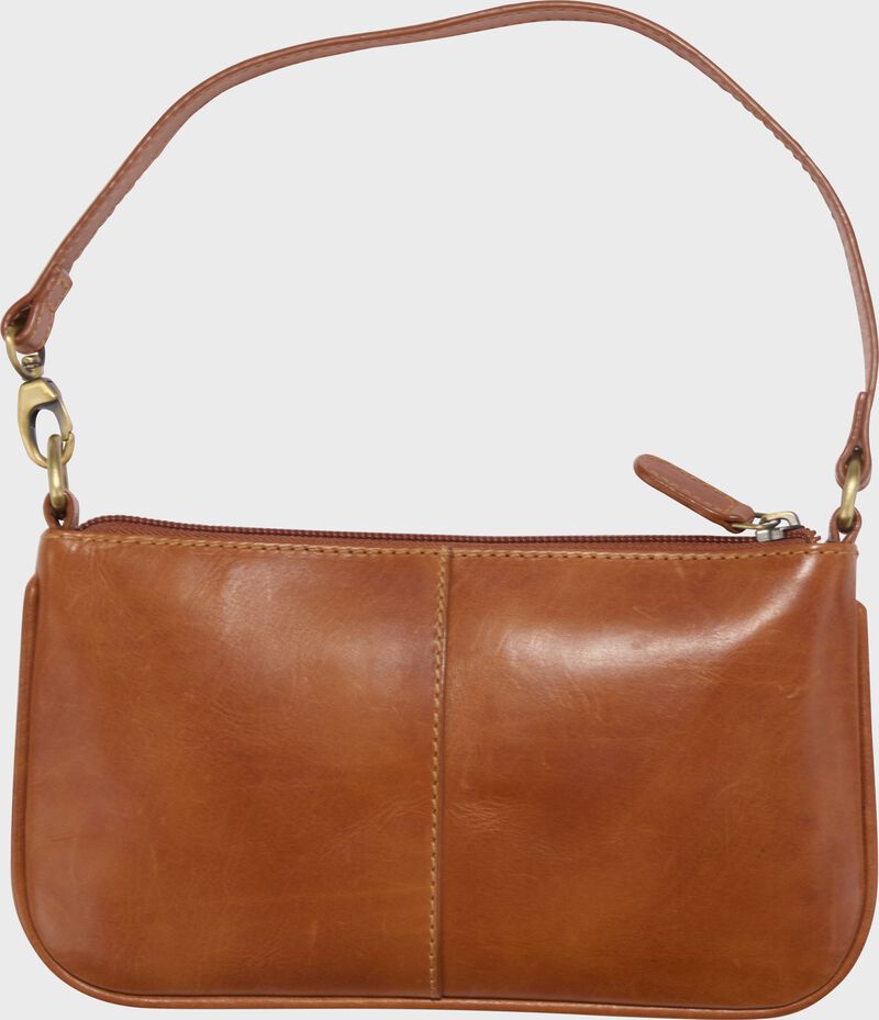 Side of a tan Rawlings Double Play wristlet
