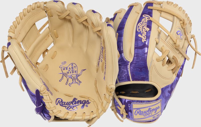 Rawlings Heart of the Hide Purple 11.5-Inch Infield Glove, Right Hand Throw