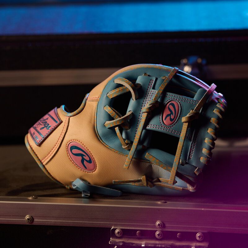 Rawlings Icon Fest Heart of the Hide Camel/Blue 11.5-Inch Infield Glove, Right Hand Throw
